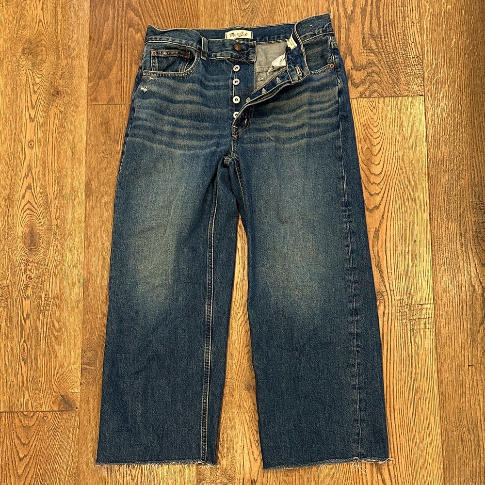 Madewell low slung baggy crop Wide-Leg Button-Fly Jeans size 26